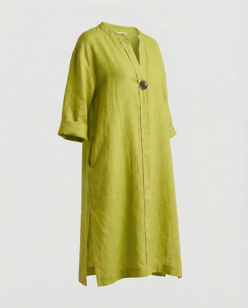 Leinen Freizeitkleid Damen Tunikakleid