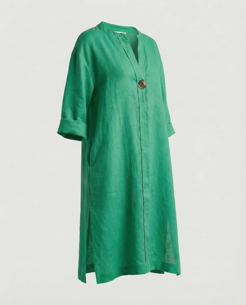 Leinen Freizeitkleid Damen Tunikakleid