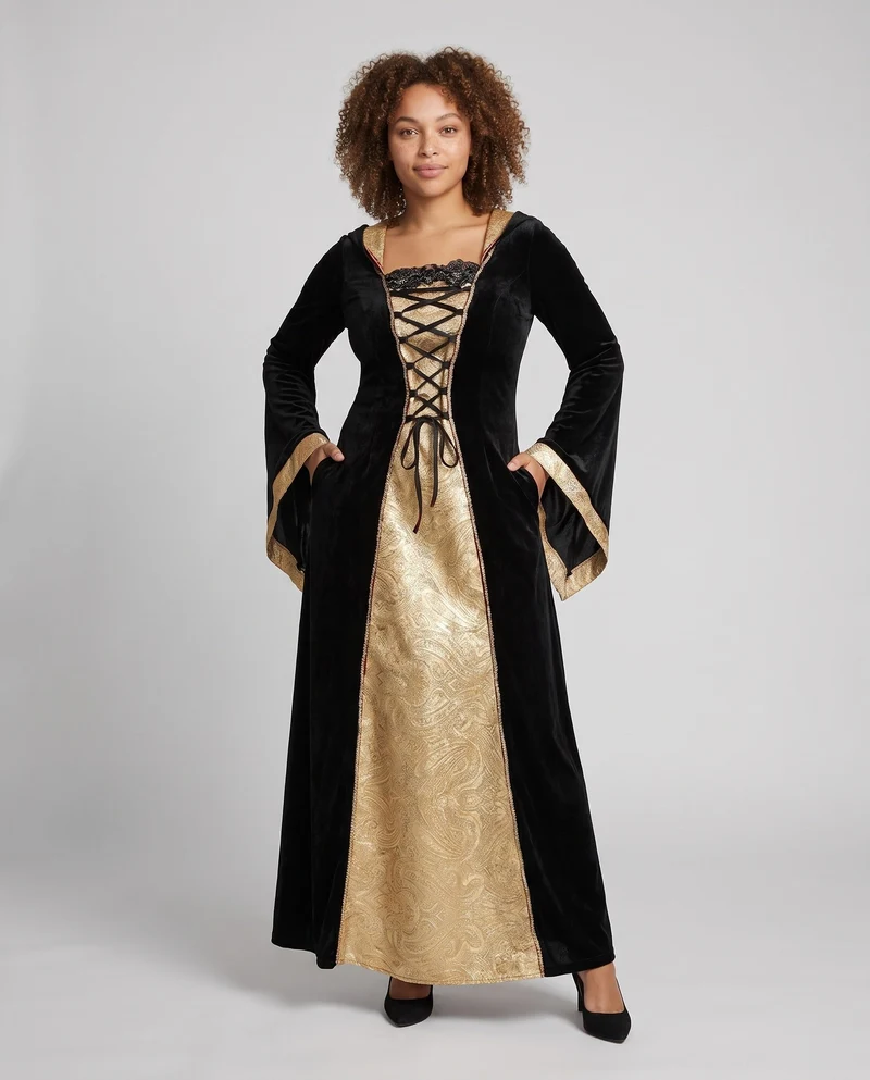 Damen Elegantes Roben-Kleid im mittelalterlichen Stil Drune