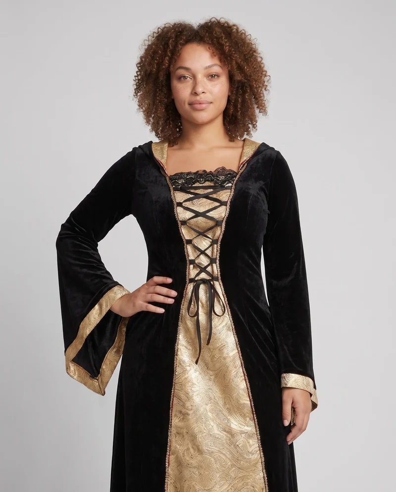 Damen Elegantes Roben-Kleid im mittelalterlichen Stil Drune