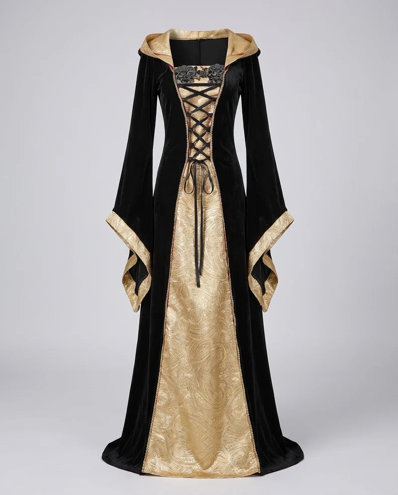 Damen Elegantes Roben-Kleid im mittelalterlichen Stil Drune