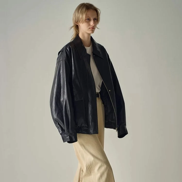 Damen Oversized Kunstlederjacke Drune