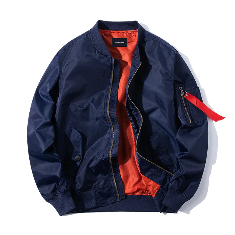 Herren leichte Flug-Bomberjacke mit kontrastierendem thermischem Futter und Ärmeltasche mit Reißverschluss Drune