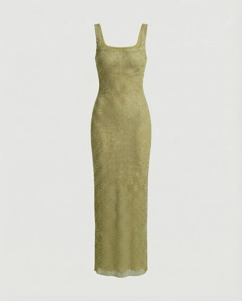 Damen funkelndes Abendkleid aus Netzstoff