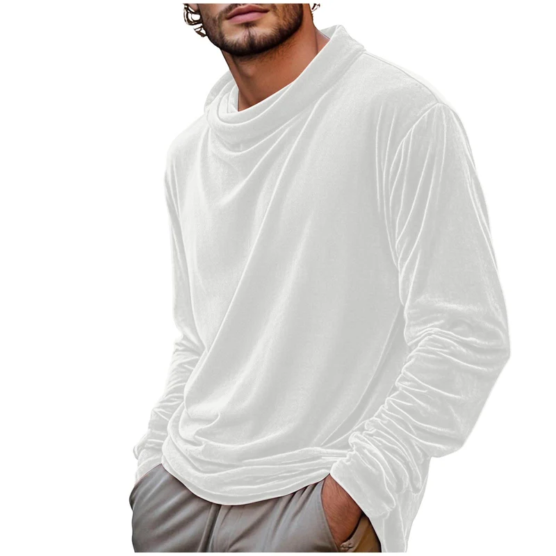 Herren Samt-Langarmshirt mit Schalkragen Drune