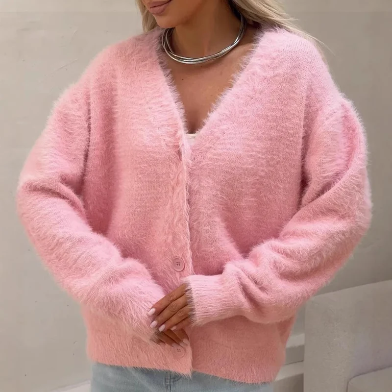 Damen Kuscheliger Strickjacke mit modernen Knopfdetails und lässigem Schnitt Drune