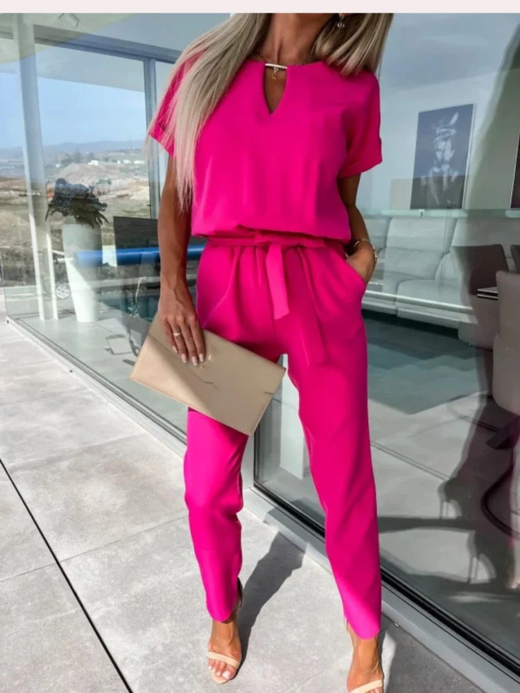 Drune | Elegante Festlicher Kurzarm Damen Overall für Sommer