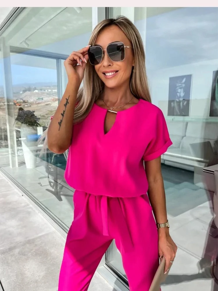 Drune | Elegante Festlicher Kurzarm Damen Overall für Sommer