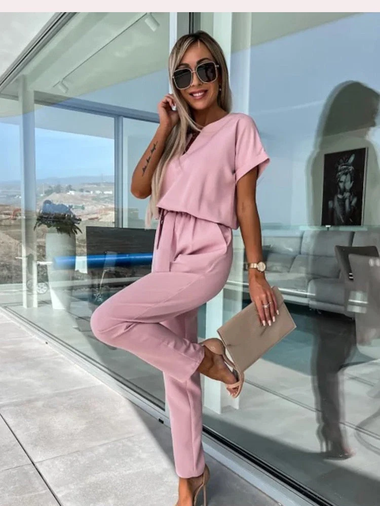 Drune | Elegante Festlicher Kurzarm Damen Overall für Sommer