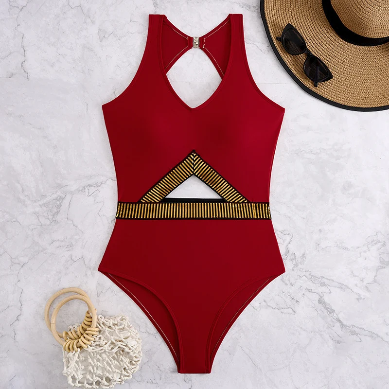 Damen Badeanzug mit Cut-Out Design und modischen Akzenten Drune