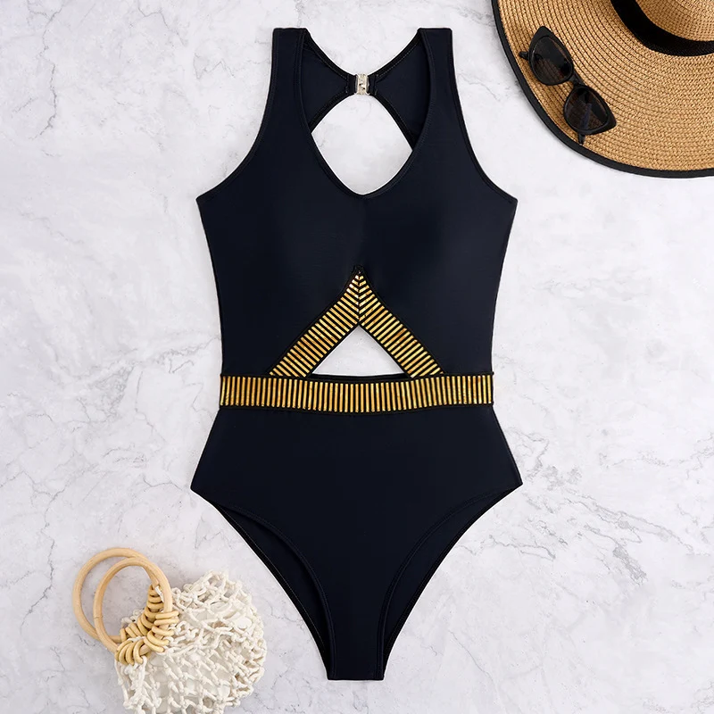 Damen Badeanzug mit Cut-Out Design und modischen Akzenten Drune