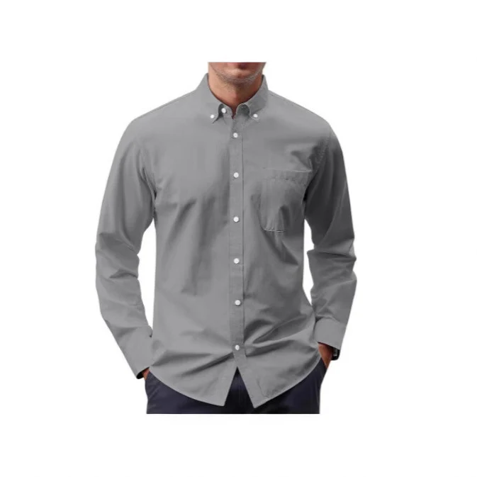 Herren nan Slim-Fit Oxford-Hemd mit Button-Down-Kragen, Brusttasche und elastischer Baumwollmischung Drune