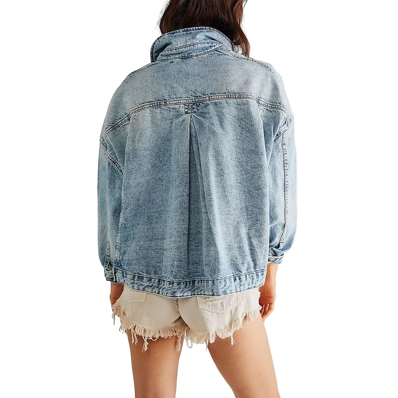 Damen lässige Oversized Denim-Jacke Drune