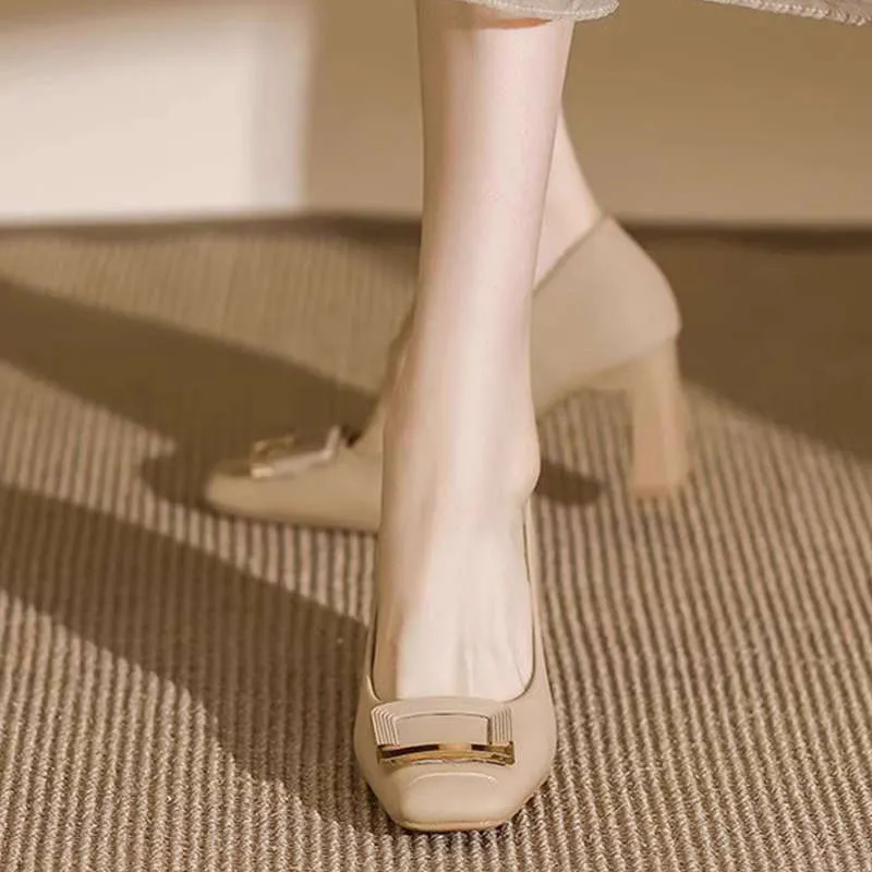 Damen Elegante und komfortable Pumps mit modischer Schnallenverzierung Drune
