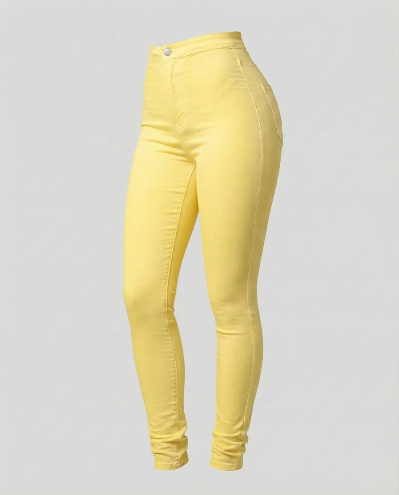 Damen nan hochgeschnittene Stretch-Jeanshose mit schmalem Beinverlauf, formendem Komfortbund und aufgesetzten Gesäßtaschen Drune