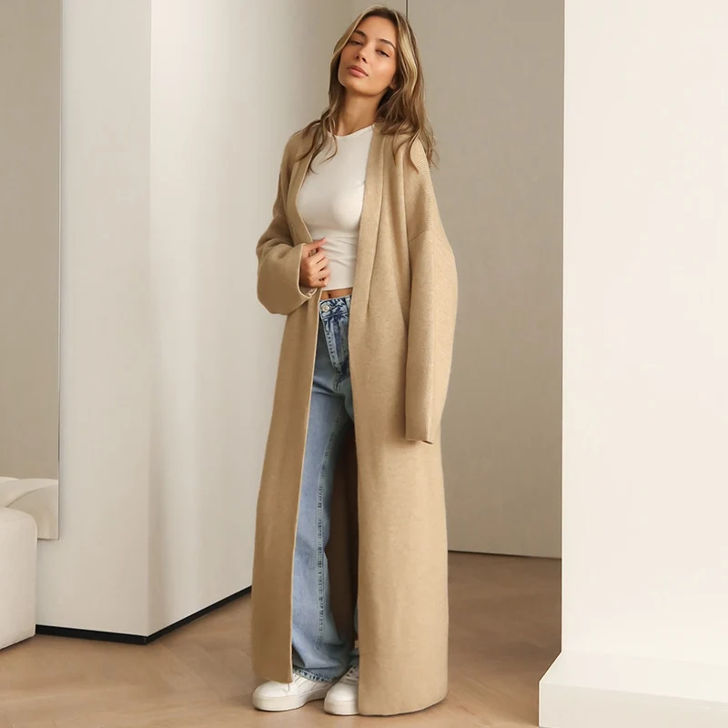 Damen Oversize-Strickmantel aus weicher Wolle