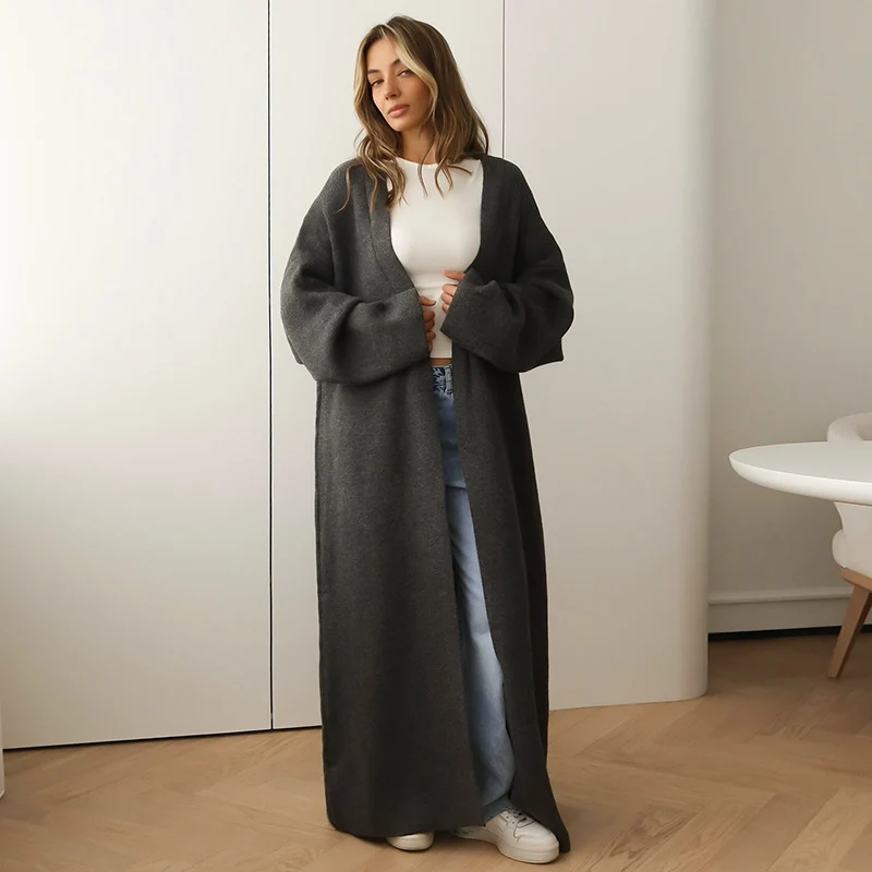 Damen Oversize-Strickmantel aus weicher Wolle