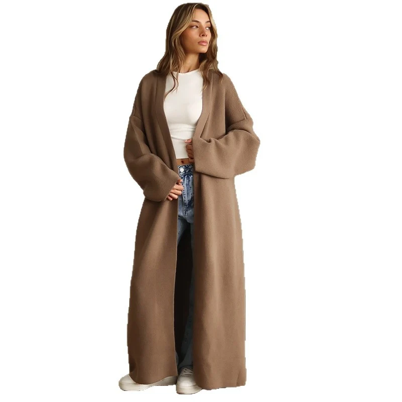 Damen Oversize-Strickmantel aus weicher Wolle