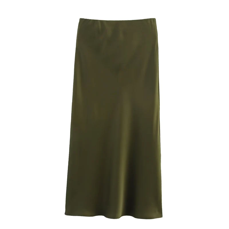 Damen langer Satinrock Drune