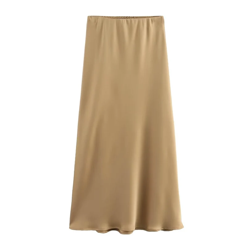 Damen langer Satinrock Drune