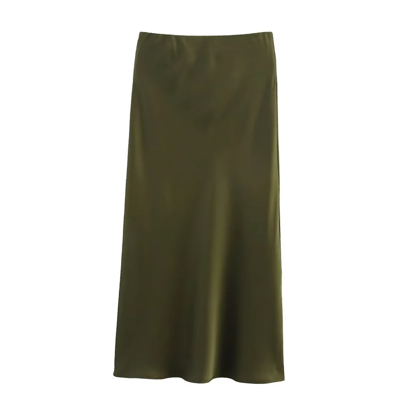 Damen langer Satinrock Drune