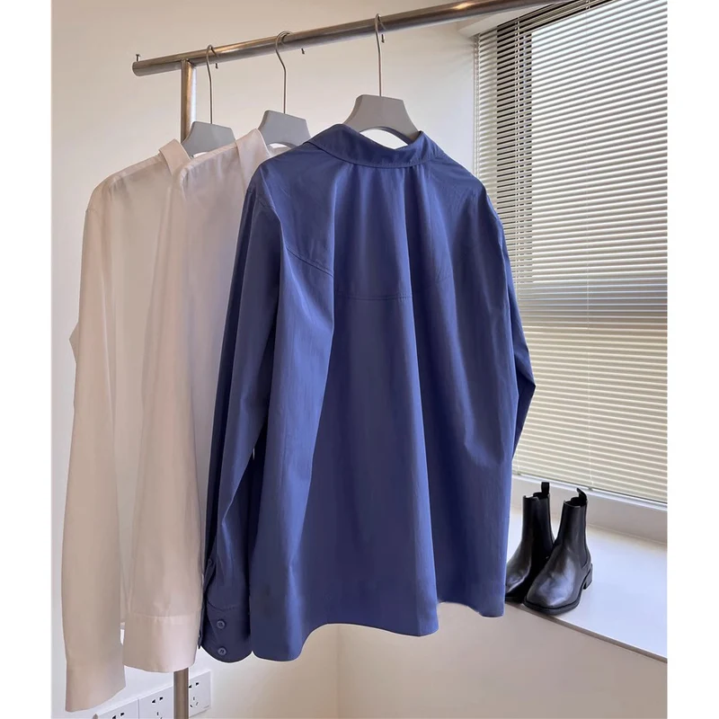 Damen Oversize-Hemd aus leichter Baumwollmischung mit Brusttasche Drune