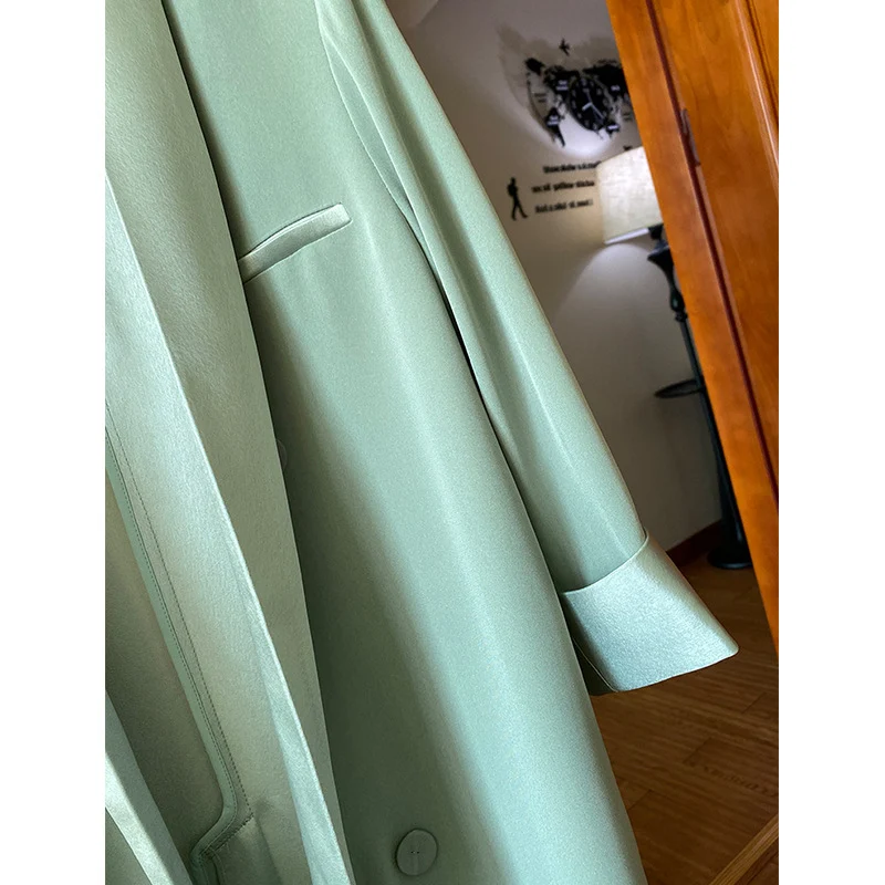 Damen Oversize-Blazerjacke mit Schalkragen und Satinbesatz Drune