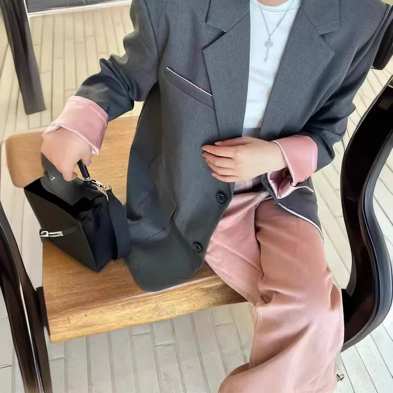 Damen Oversize-Blazer mit Relaxed-Silhouette, zwei Knöpfen & Satin-Innenverarbeitung Drune