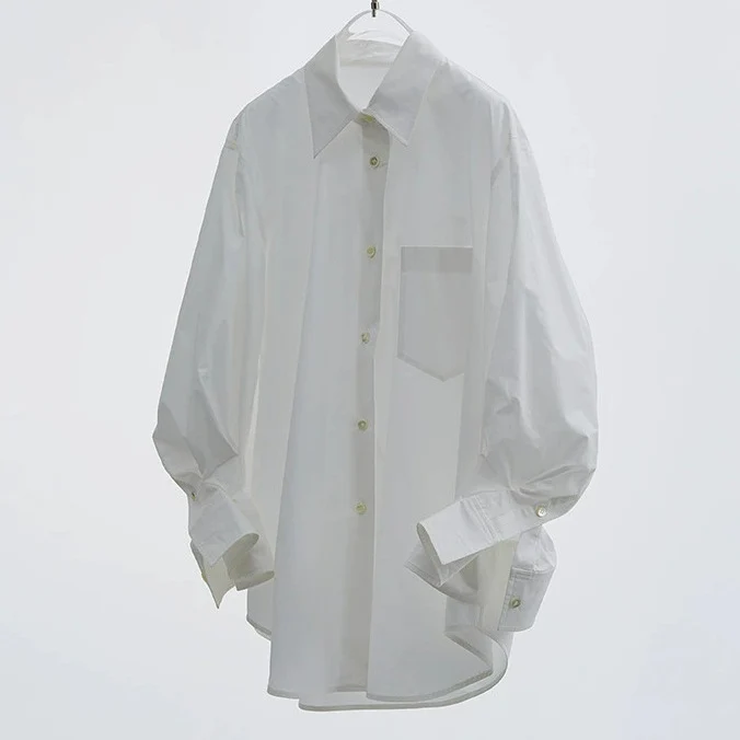 Damen Oversize-Baumwollhemd mit extra weitem Schnitt und Brusttasche Drune
