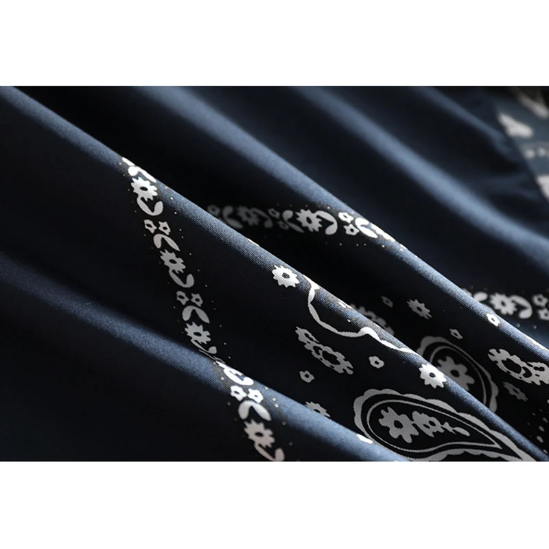 Damen Midirock aus Satin-Optik mit Paisley-Print, Bias-Cut & hohem Bund Drune