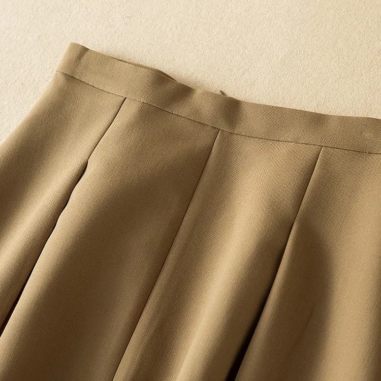 Damen Midi A-Linien-Rock mit hoher Taille und elegantem Fall Drune