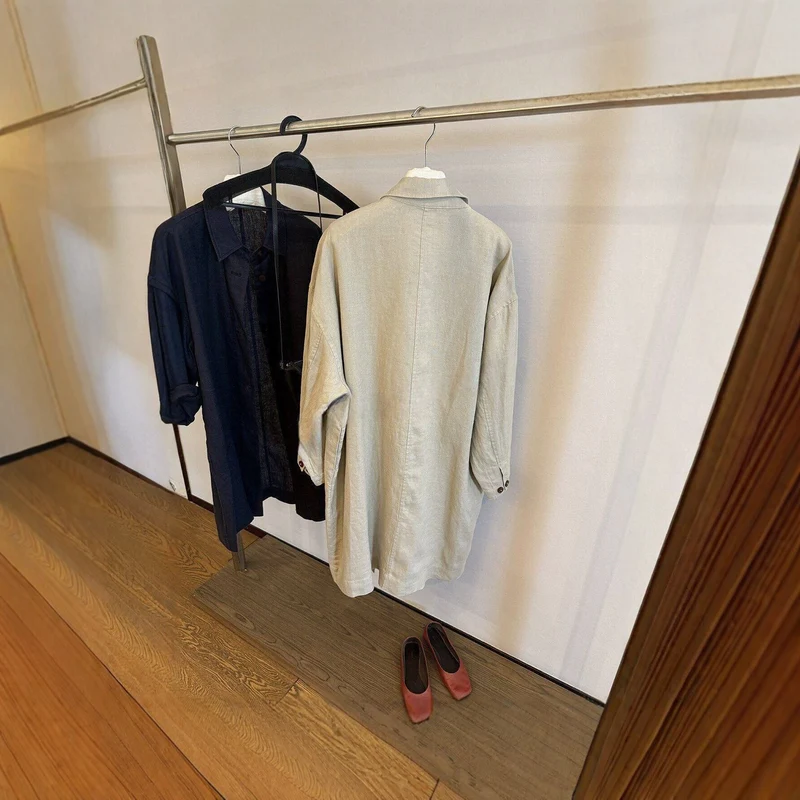 Damen Longline Oversize Hemdjacke aus Leinenoptik Drune
