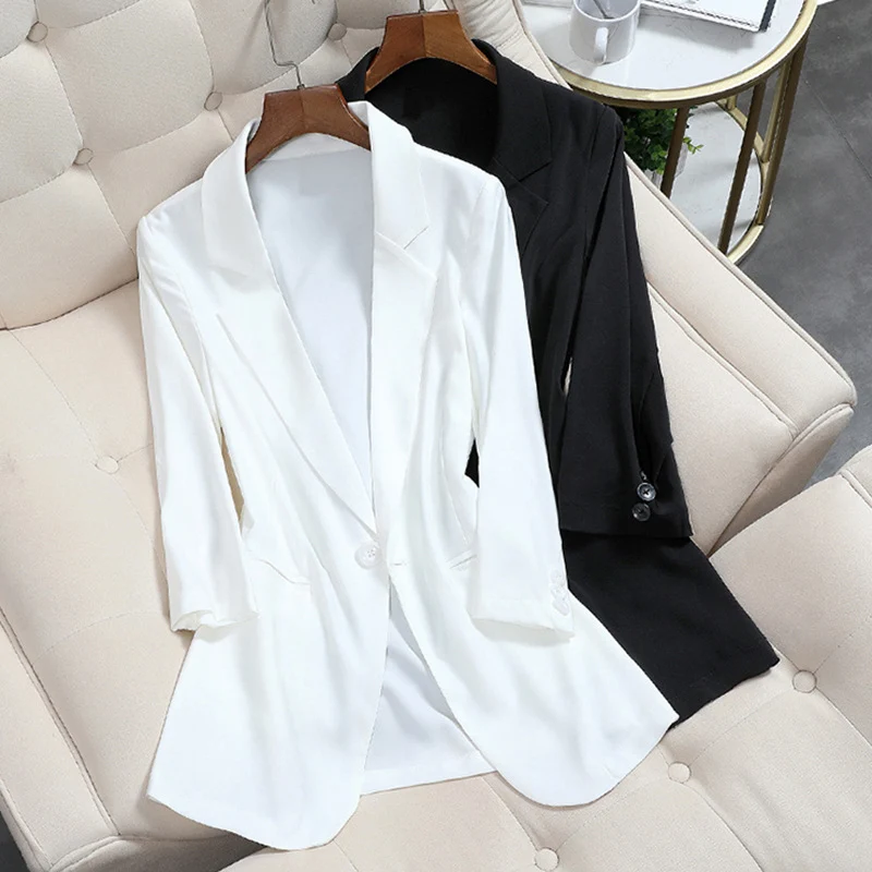 Damen Leichter taillierter Longblazer mit fallendem Saum und Paspeltaschen Drune