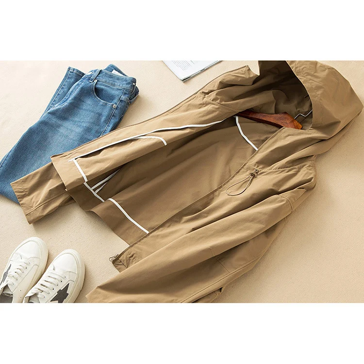 Damen Leichte Kapuzenjacke mit Boxy‑Silhouette und Kordelzug Drune