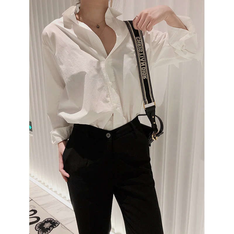 Damen Lässiges Oversize-Hemd mit Kentkragen und legerer Silhouette Drune