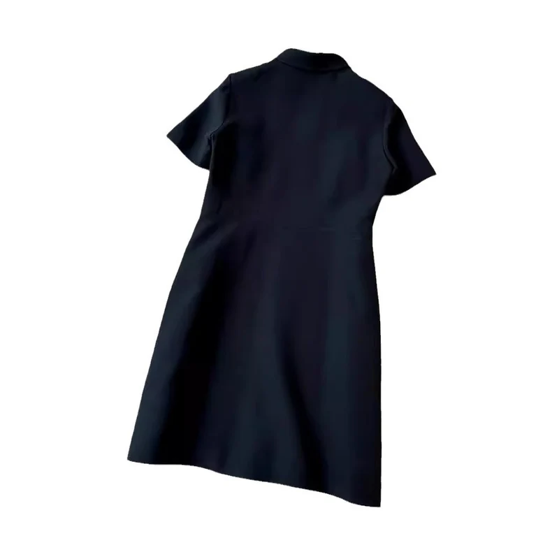 Damen Kurzärmeliges Hemdkleid mit verdecktem Zwei-Wege-Reißverschluss und taillierter Schnittführung Drune