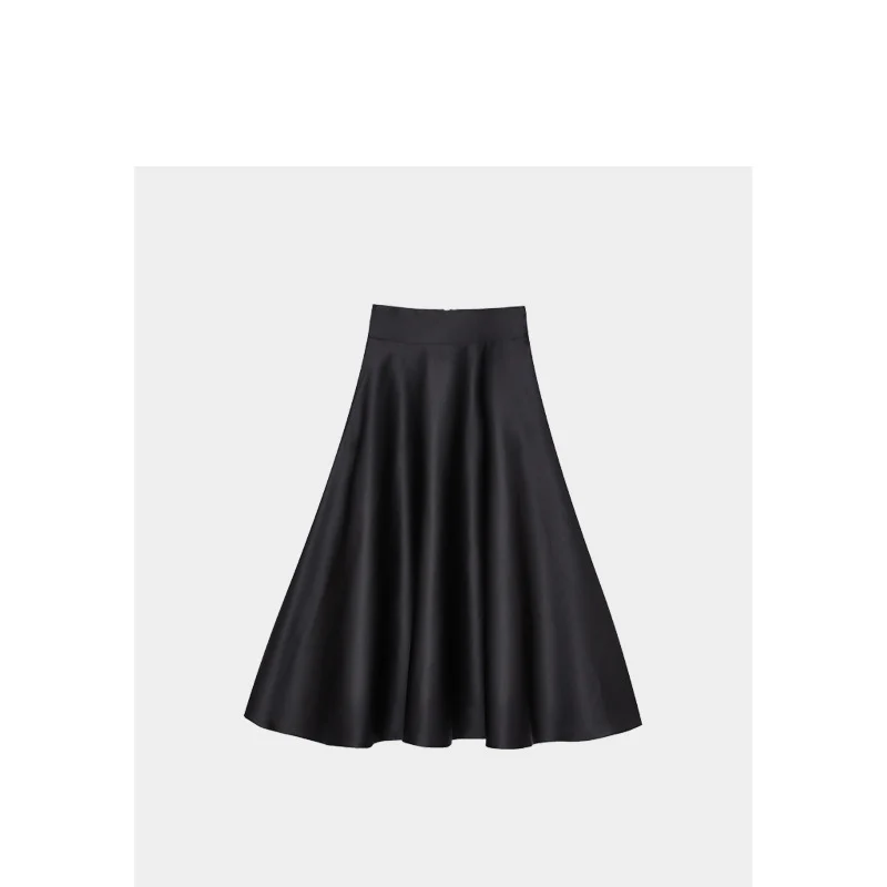 Damen Hochtaillierter Midi-Tellerrock mit weitem Fall Drune