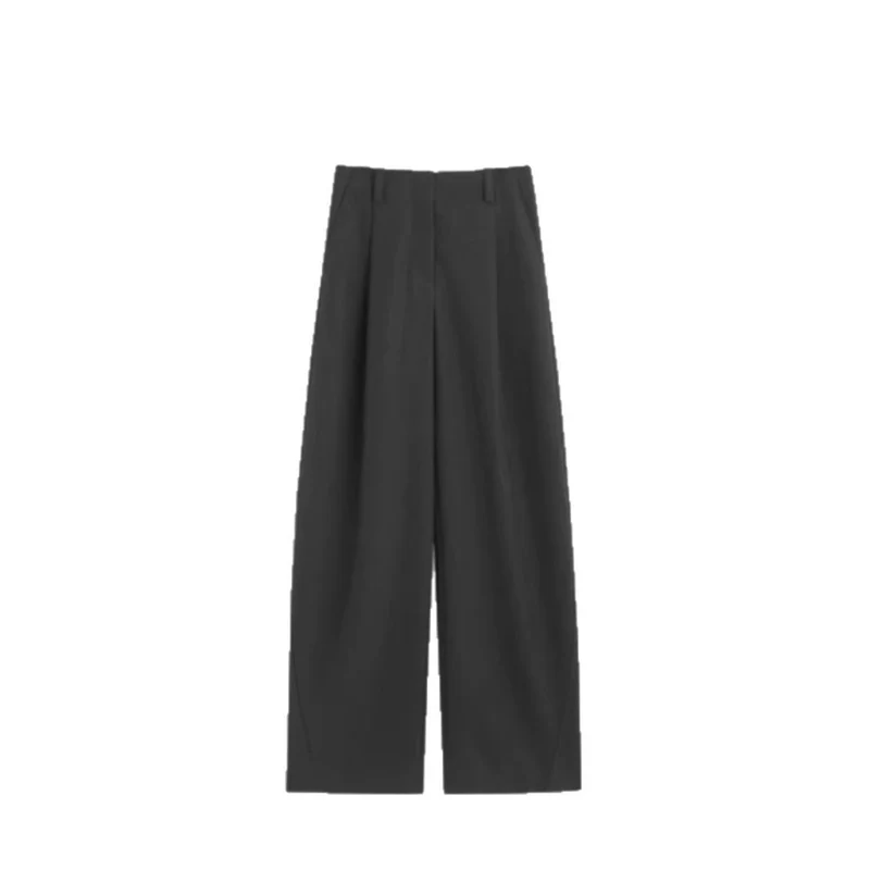 Damen Hochtaillierte weite Marlene‑Hose mit cleaner Bügelfalte und geradem Bein Drune