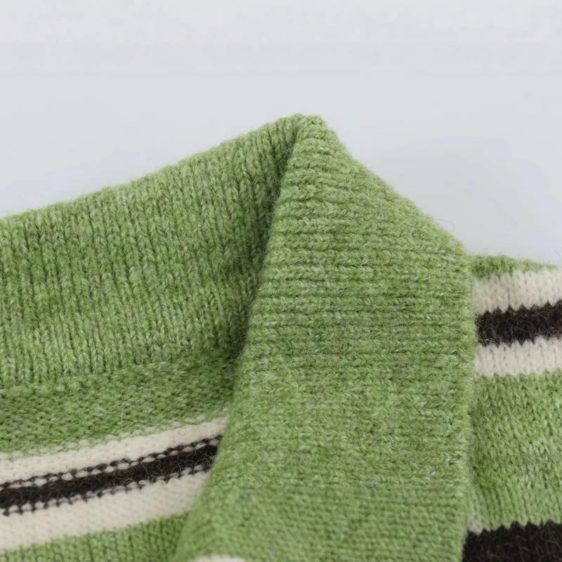 Damen Oversize-Pullover mit Polokragen und Bretonstreifen Drune