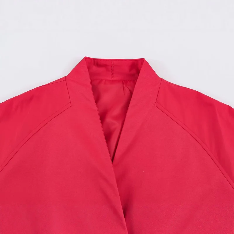 Damen Oversize-Kimono Kurzjacke mit Ballonärmeln und elastischem Saum Drune