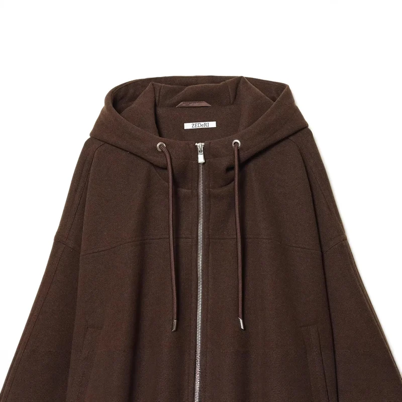 Damen Oversize‑Kapuzenjacke aus Wollmix im Boxy‑Cropped‑Schnitt Drune