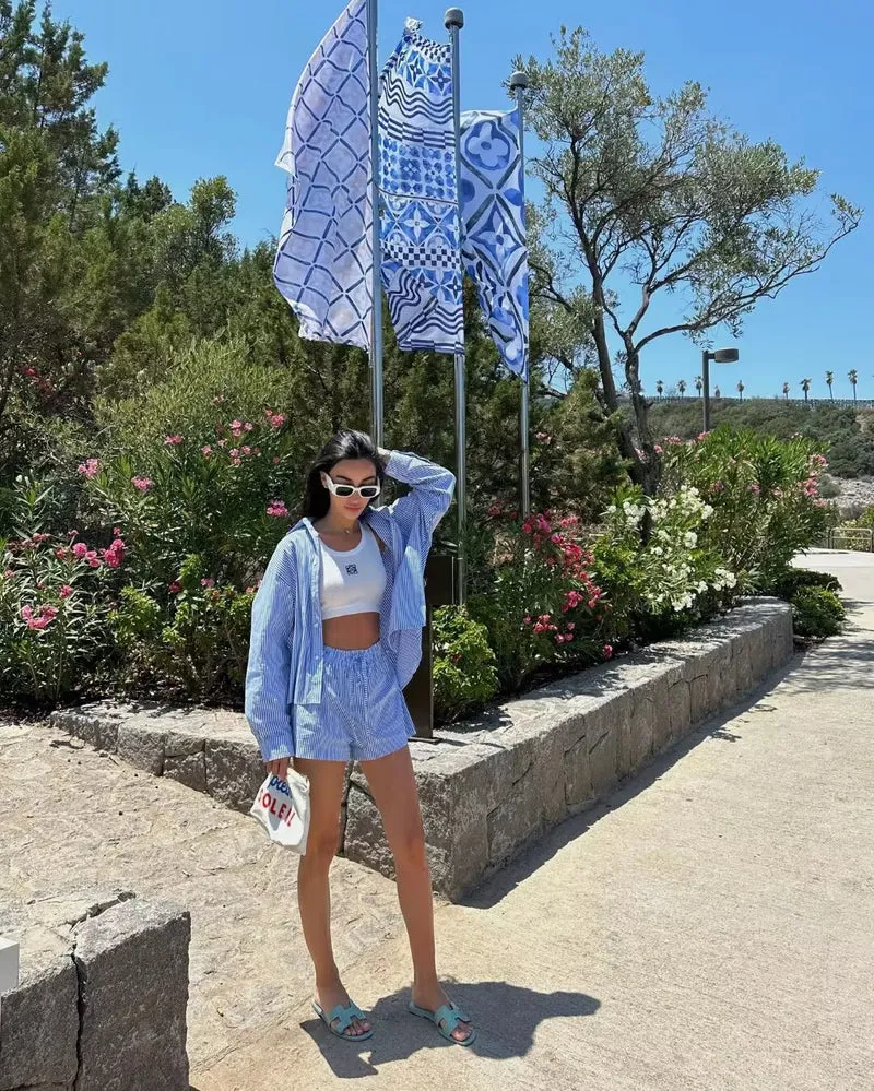Damen Oversize-Hemdblusenkleid aus leichtem Baumwollmix mit verlängertem Rückensaum und offener Knopfleiste Drune