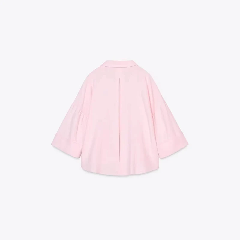 Damen Oversize-Hemdbluse mit vertikalem Streifenmuster und verlängertem Rücken Drune