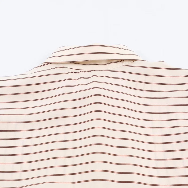 Damen Oversize-Hemdbluse mit Streifenmuster, verlängerten Manschetten und verdeckter Knopfleiste Drune