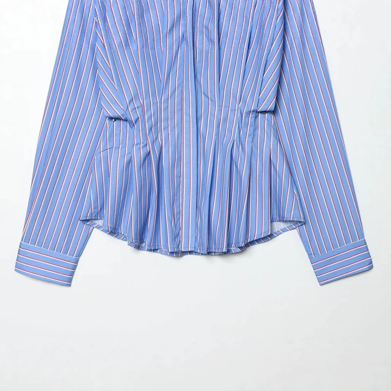 Damen Oversize-Hemd mit Taillen-Zugbund und feinem Streifenmuster Drune