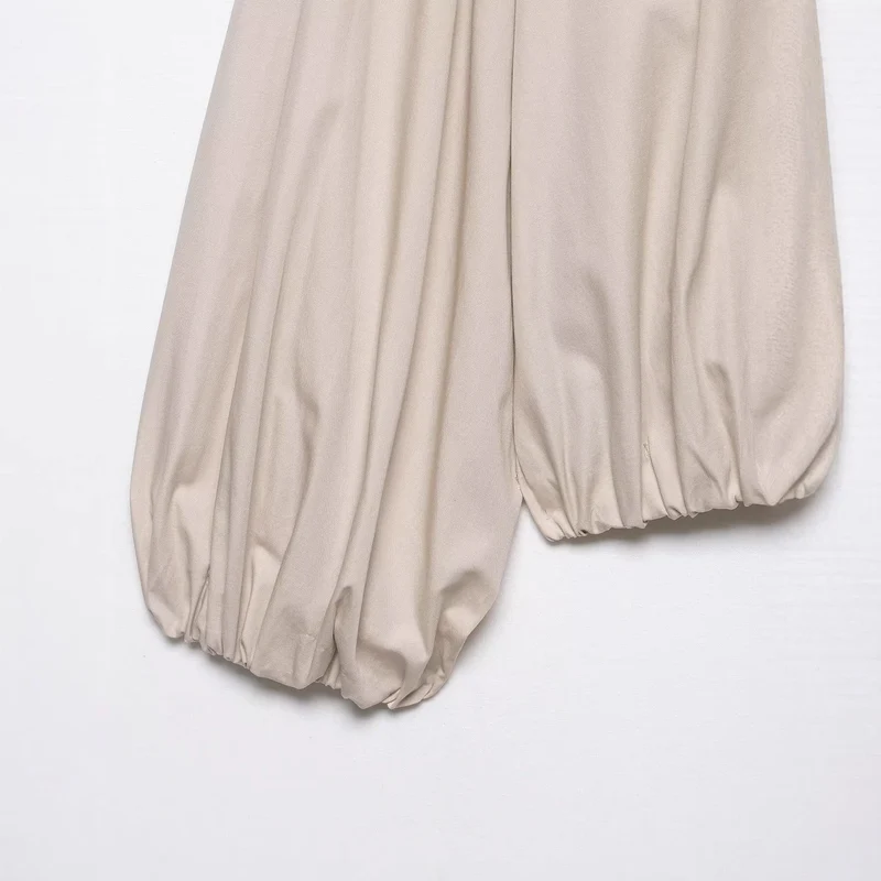 Damen Oversize Bluse mit Ballonärmeln und Halstuchkragen Drune