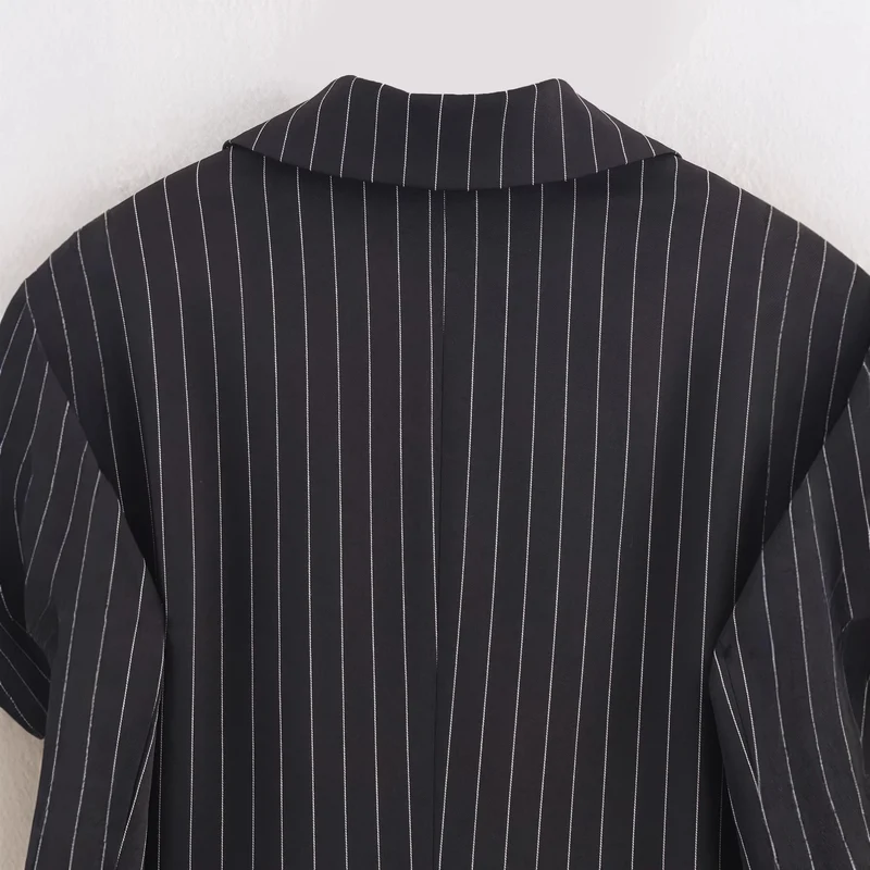 Damen Nadelstreifen-Blazer mit weitem Revers und Pattentaschen Drune