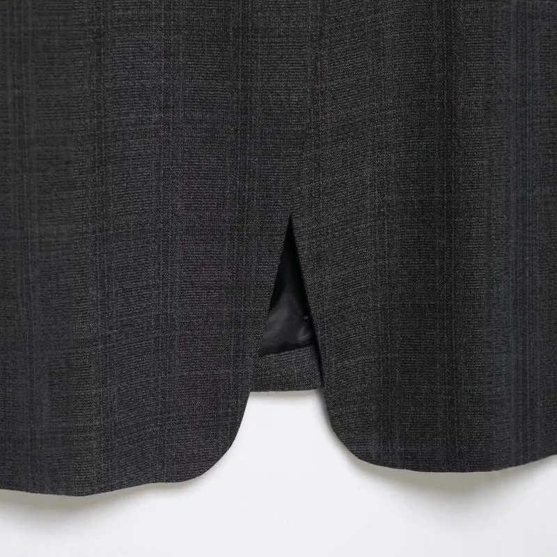 Damen Moderner schlanker Blazer mit asymmetrischer Knopfleiste und Stehkragen Drune