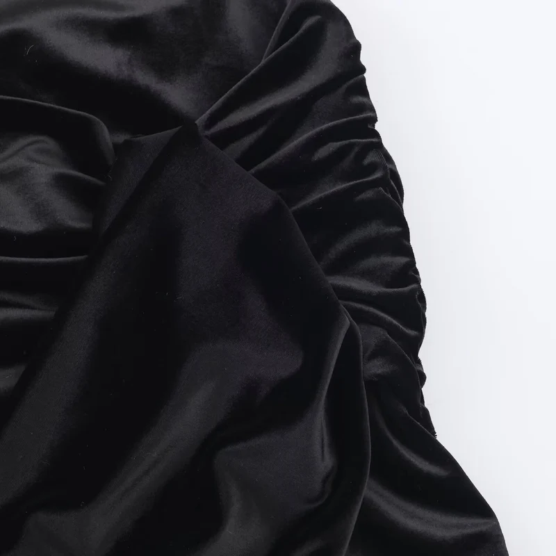 Damen Minikleid mit Rollkragen, langem Arm und seitlicher Drapé-Schleife Drune