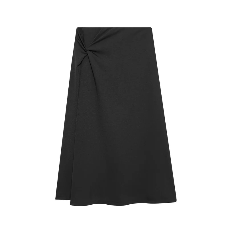 Damen Midirock mit Knotendetail und A-Linien-Schnitt Drune